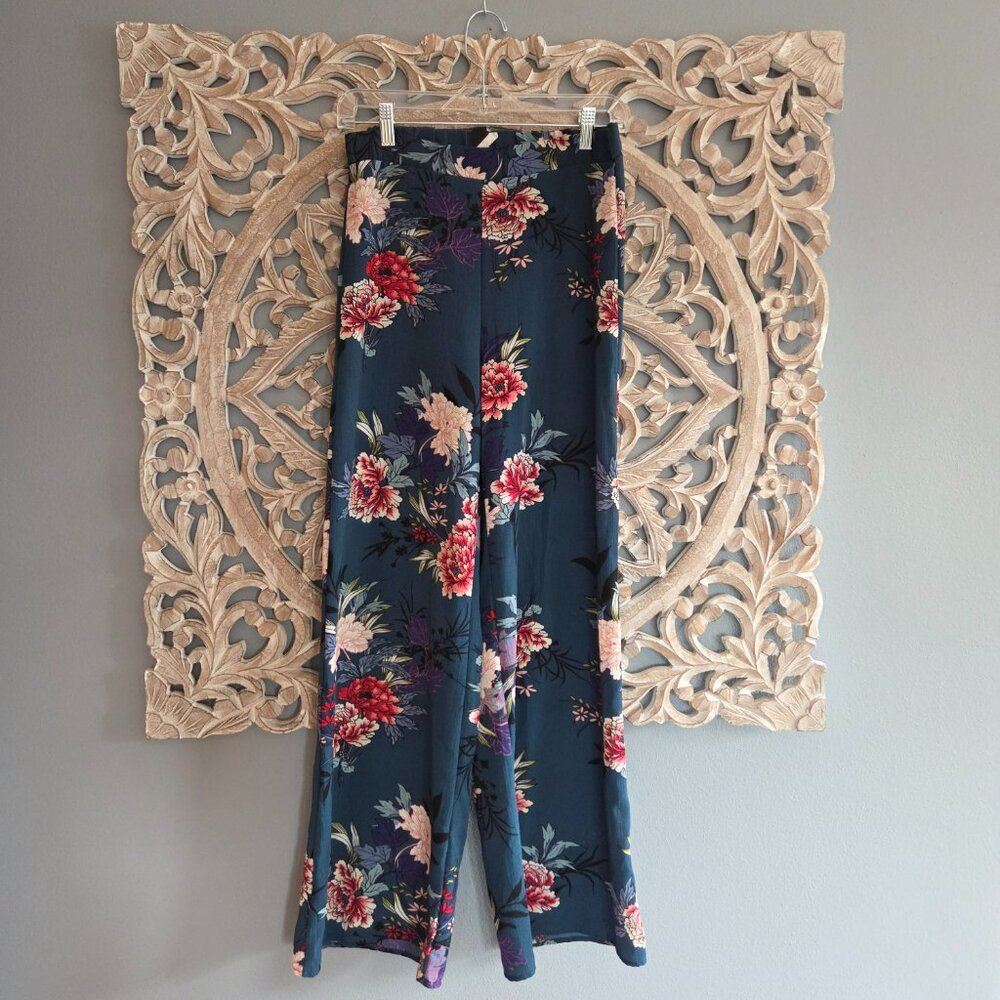 Windsor Dark Floral High Waisted Wide Leg Dress Pants Medium - Picture 1 of 8